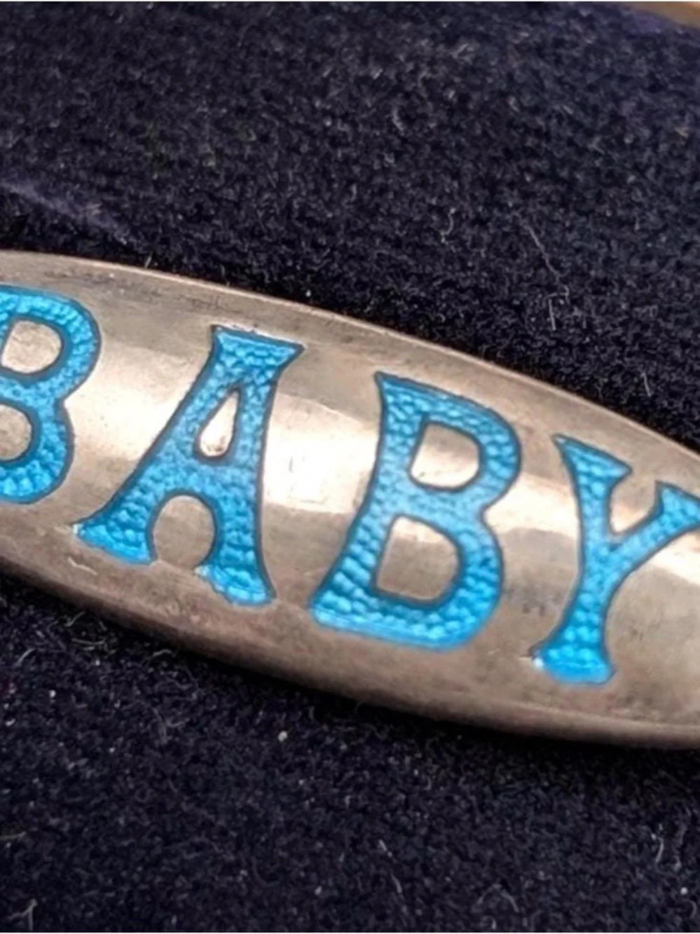 Antique Circa 1910 Sterling Silver 'BABY’ Pin Brooch